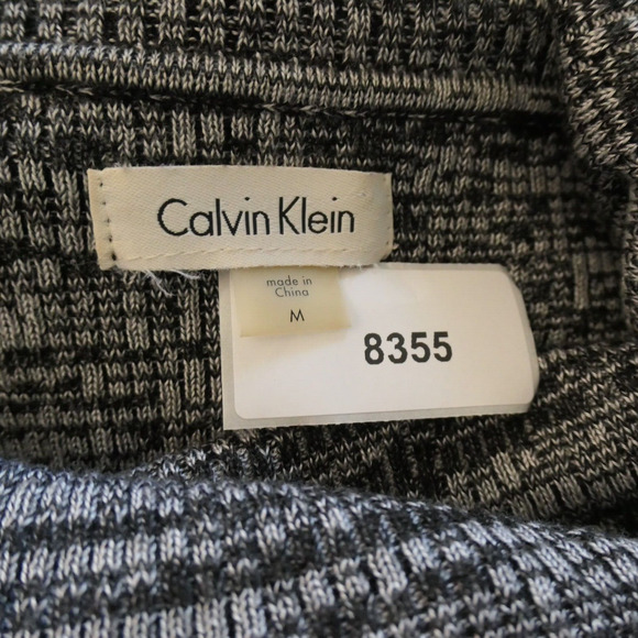 Calvin Klein Sweater Dress Womens M Heather Gray Ribbed Fit Flare Career Classic - Picture 11 of 11